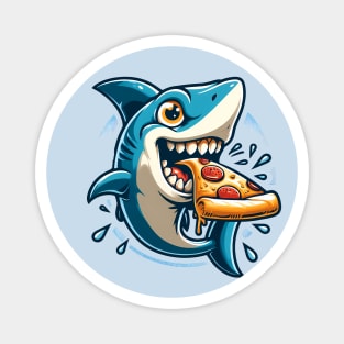 Funny Shark with Pizza, Pizza Lover Magnet